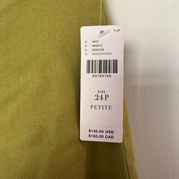 Maeve Colette Lime Green Linen Pants - Picture 2 of 4